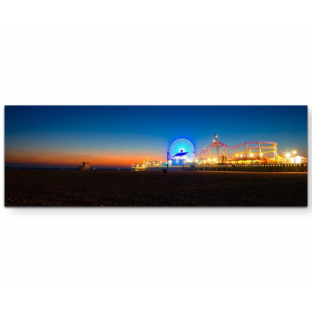 Leinwandbild Santa Monica Pier Nacht