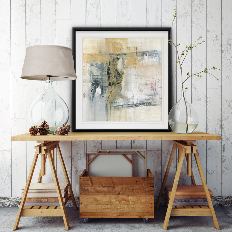 'Reflections II' Oil Painting Print, 23" H x 23" W x 1.5" D, Black Frame