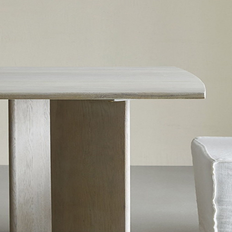 Table en bois massif chêne blanc vieilli, L 31,49 po x L 62,99 po