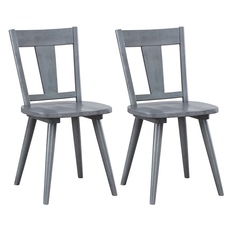 Kaliski Mid-Century Modern Farmhouse Toner Kitchen Nook Dining Chairs, Antique Gray