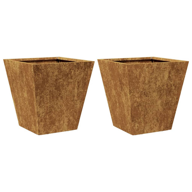 Aldegundo Metal Elevated Planter, Brown, 30cm H x 30cm W x 30cm D