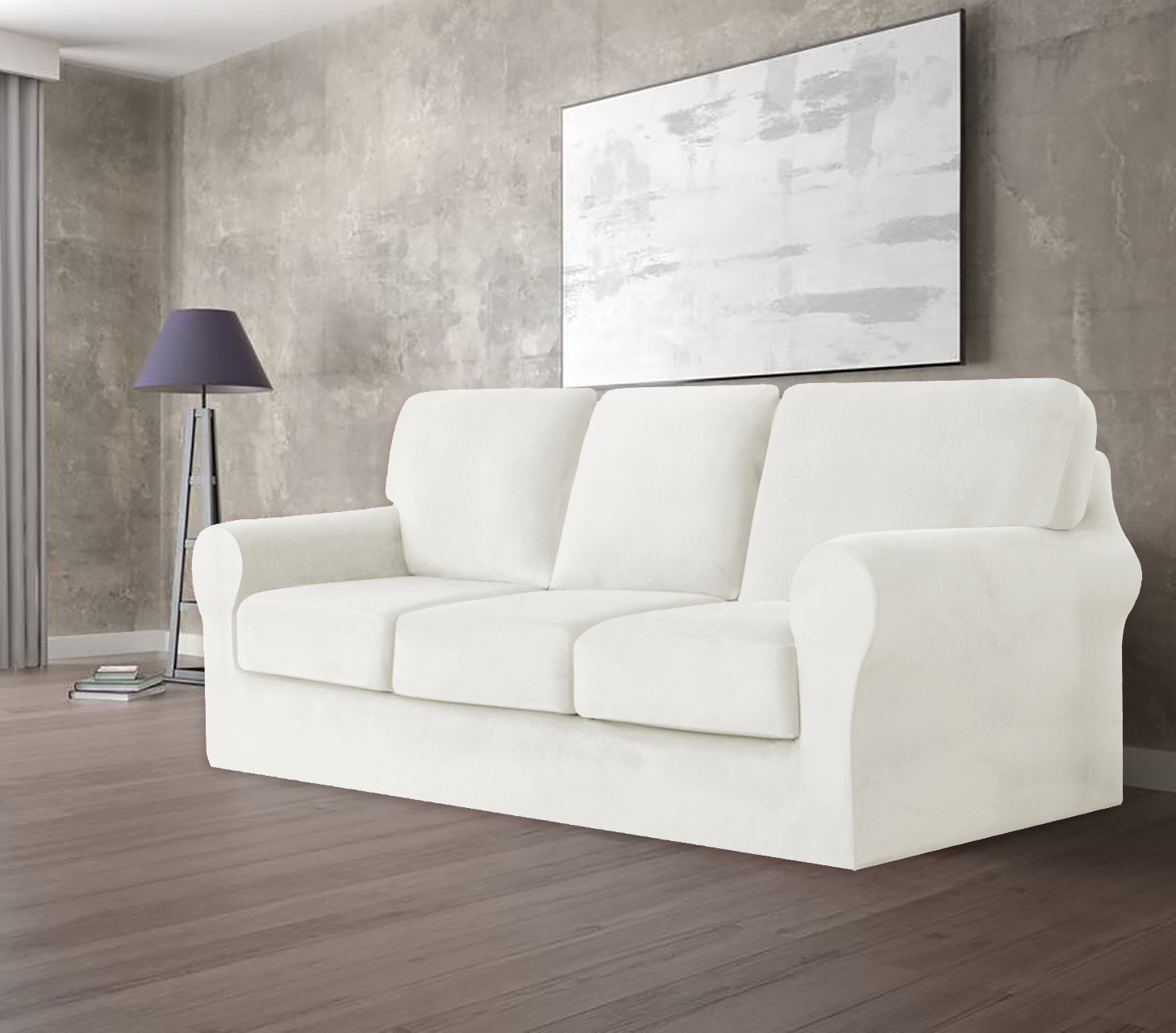 Everly Quinn Velvet Sofa Cover Set For 3 Seat Sofas Includes Separate