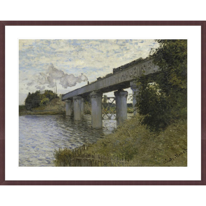 Le pont de chemin de fer à Argenteuil par Claude Monet, impression giclée encadrée, H 33,2 po x l 41,5 po