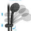 Douche à effet pluie de 5 pouces et à 7 jets, barre coulissante réglable de 26 po, débit double de 1,8 gal / min, installation approuvée, finition noire, 7 modes de pulvérisation en acier inoxydable pour un agréable débit, idéal-125033922