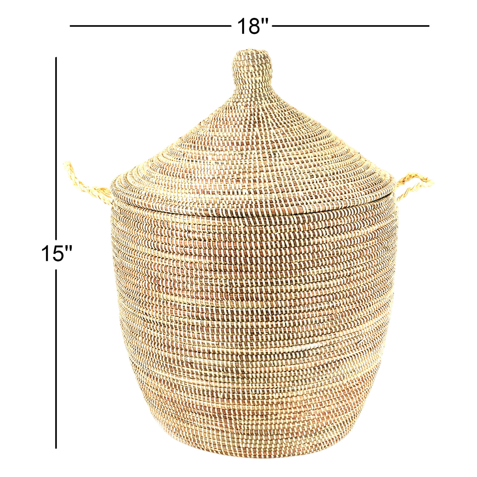 Senegalese Handmade Seagrass Decorative Basket 1