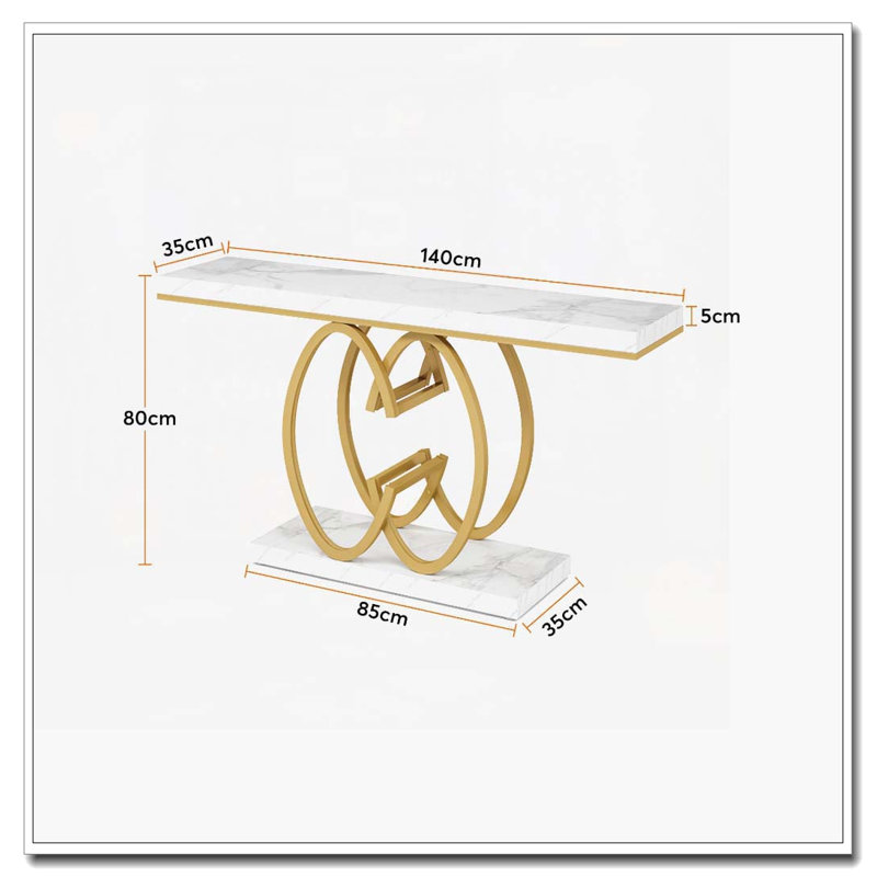55" Long Faux Marble Console Table