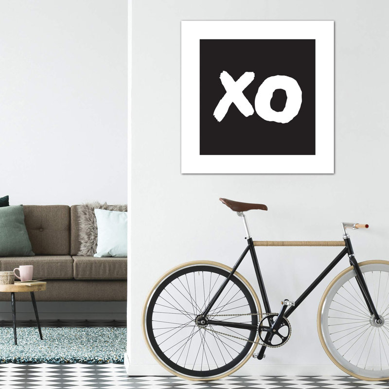 Xo Black Box - impression d'art graphique, H 12 po x l 12 po x P 0,75 po, Toile tendue, Pas de tapis