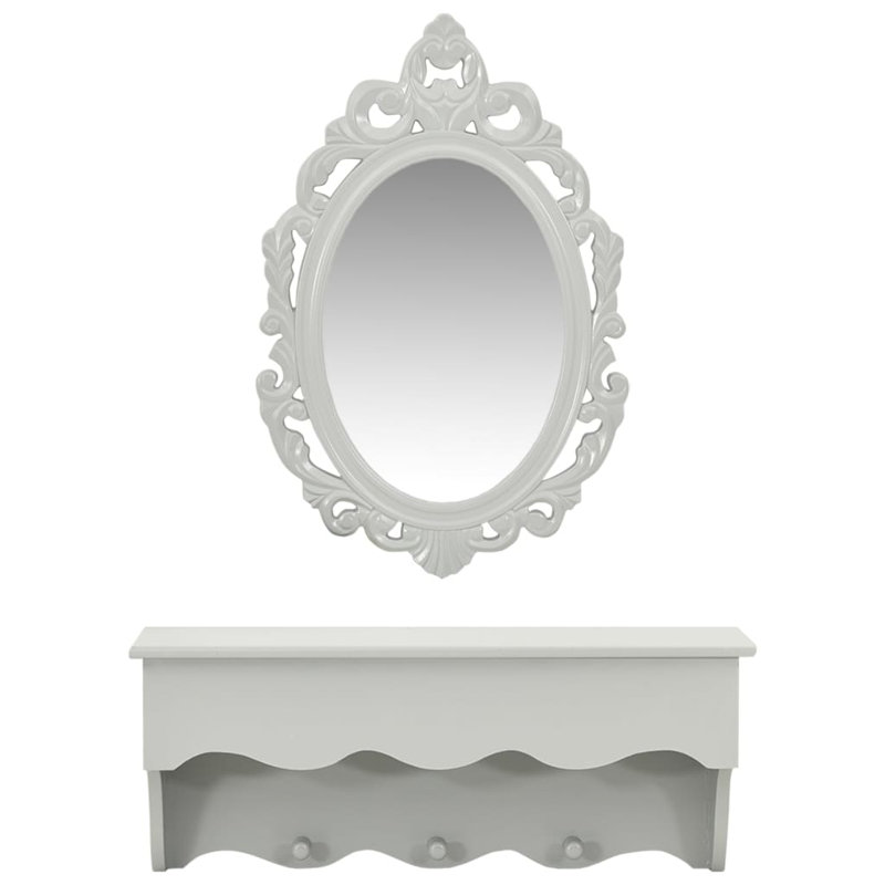  Wall Shelf Set Gray MDF Medium Wall Shelf Set Rectangular