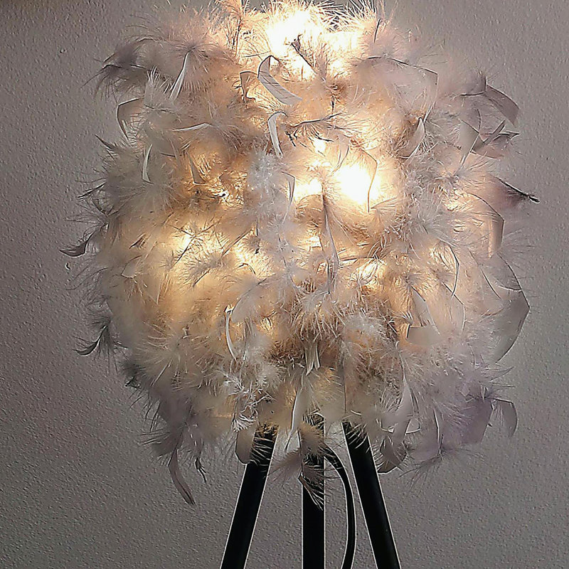 Lampe trépied en métal, Gris tourterelle