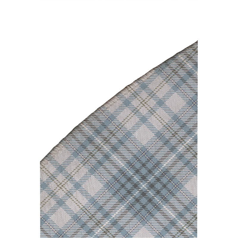 Chinny Tartan Non-Slip Outdoor Rug, Round 5'