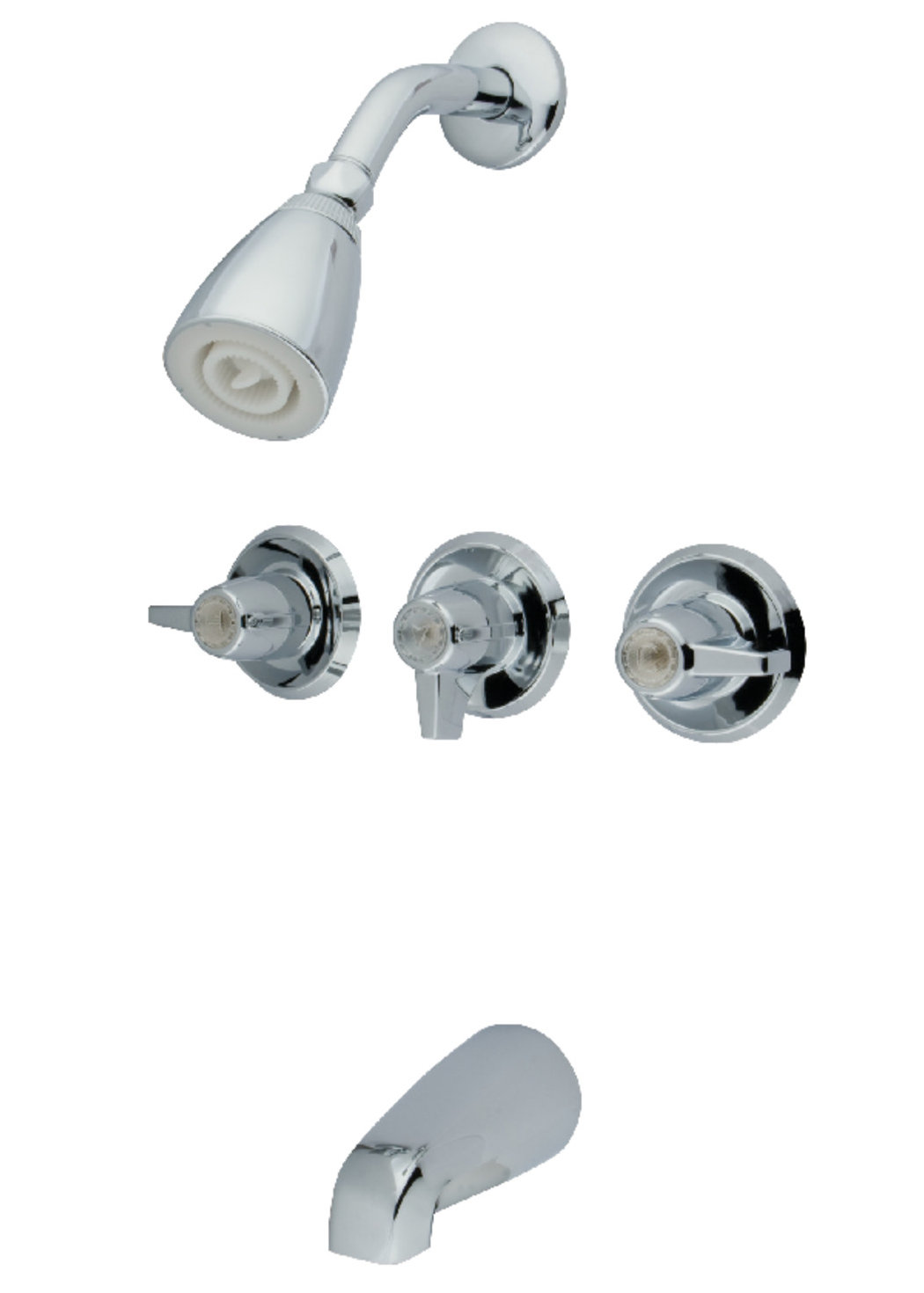 Kingston Brass Triple-Handle Tub and Shower Faucet | Wayfair