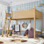 Lit mezzanine en bois massif avec garde-corps pleine longueur et amplement d'espace sous le lit-1056704201-1056704203