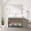 Meuble-lavabo simple en chêne blanc 48 po X P 22 po D, avec plateau en quartz blanc-117970904-117970909