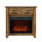 Jaymion Industrial Modern 32" Electric Fireplace Console TV Stand - Distressed Brown