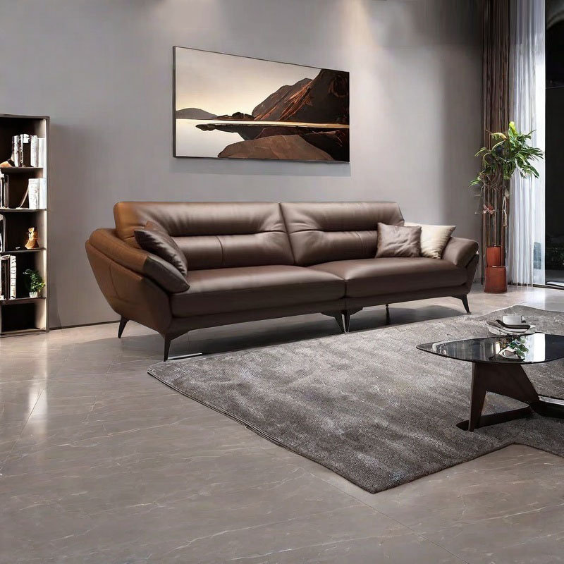 Casual modern simple Italian office sofa, 33.5" H x 110.2" W x 34.6" D, 4