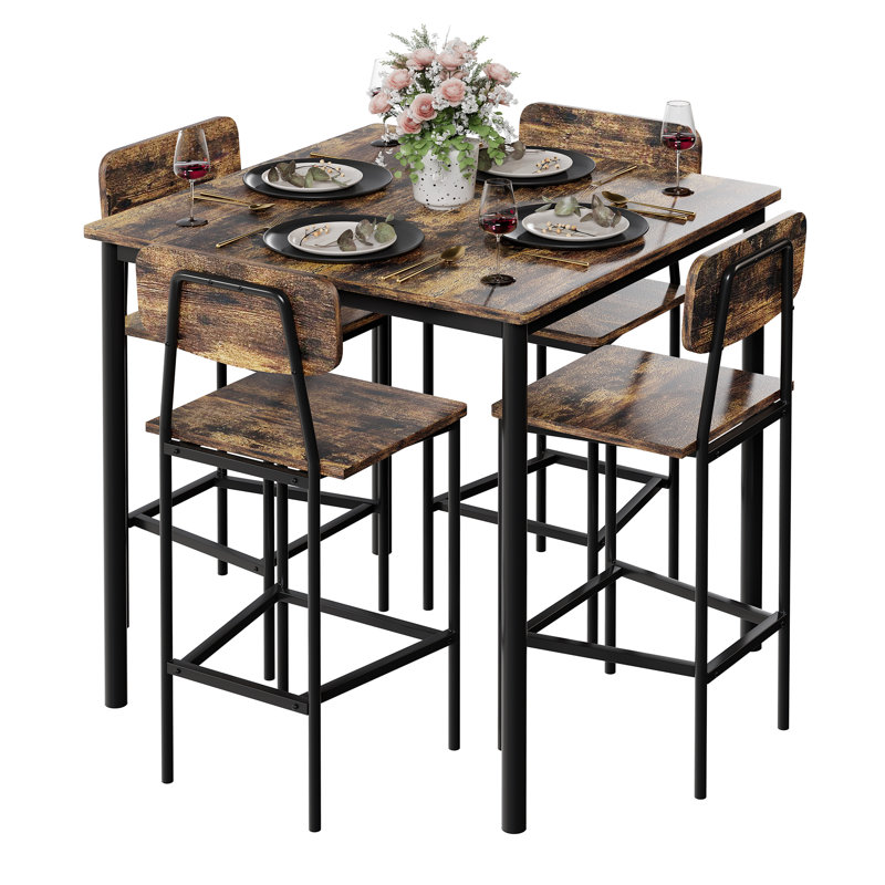 Ensemble de table de salle à manger, Brun, Brun