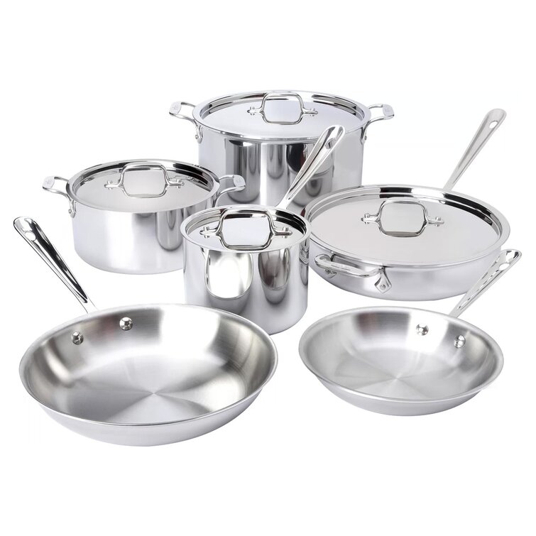 All-Clad D3™ Stainless 10 Piece Stainless Steel Cookware Set & Reviews