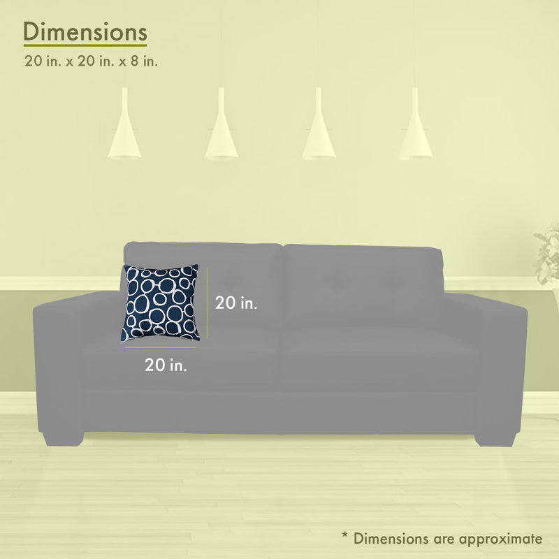 Coussin en coton Fusion, H 20 po x l 20 po, Bleu marine