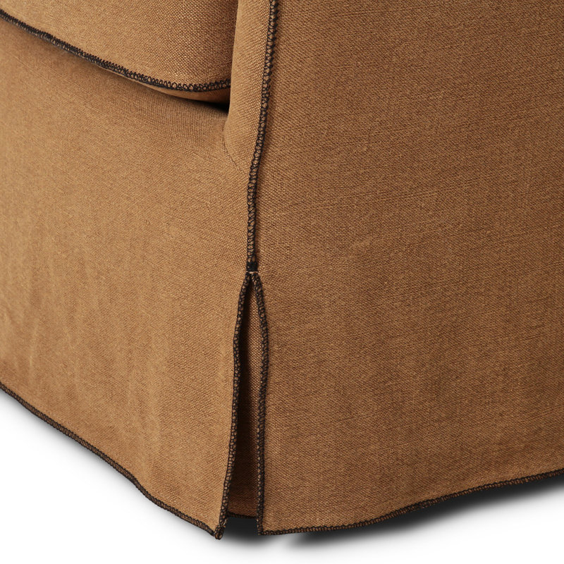 Devon Slipcover Swivel Chair-Broadway Dune, Broadway Gilt