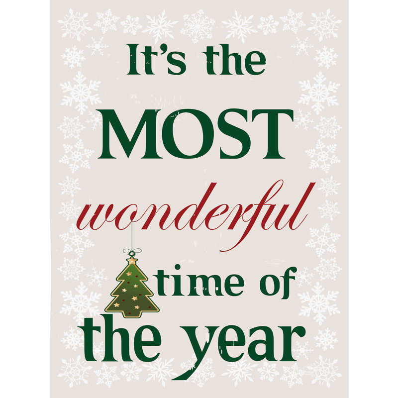 Panneau en métal «Most Wonderful Time of the Year», H 23,2 po x l 17,2 po x P 0,04 po