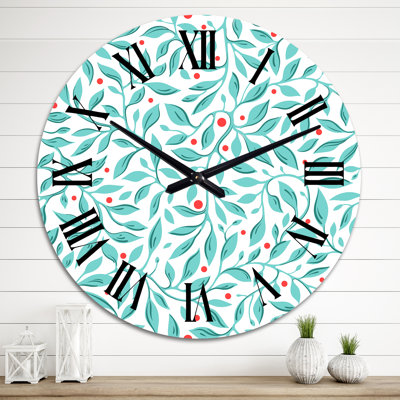 Petites feuilles turquoise sur fond blanc