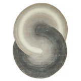 Mitomo Handmade Wool/Bamboo Silk, Charcoal/Ivory Area Rug
