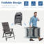 Ensemble de 2 chaises de patio pliantes en tissu textilène rembourré