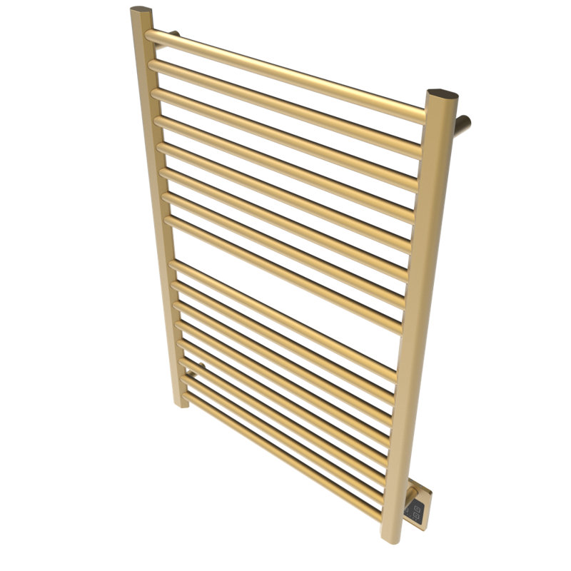 Chauffe-serviettes électrique mural Sirio (contrôleur non inclus), Laiton satiné, H 44,63 po x l 32,75 po x P 4 po