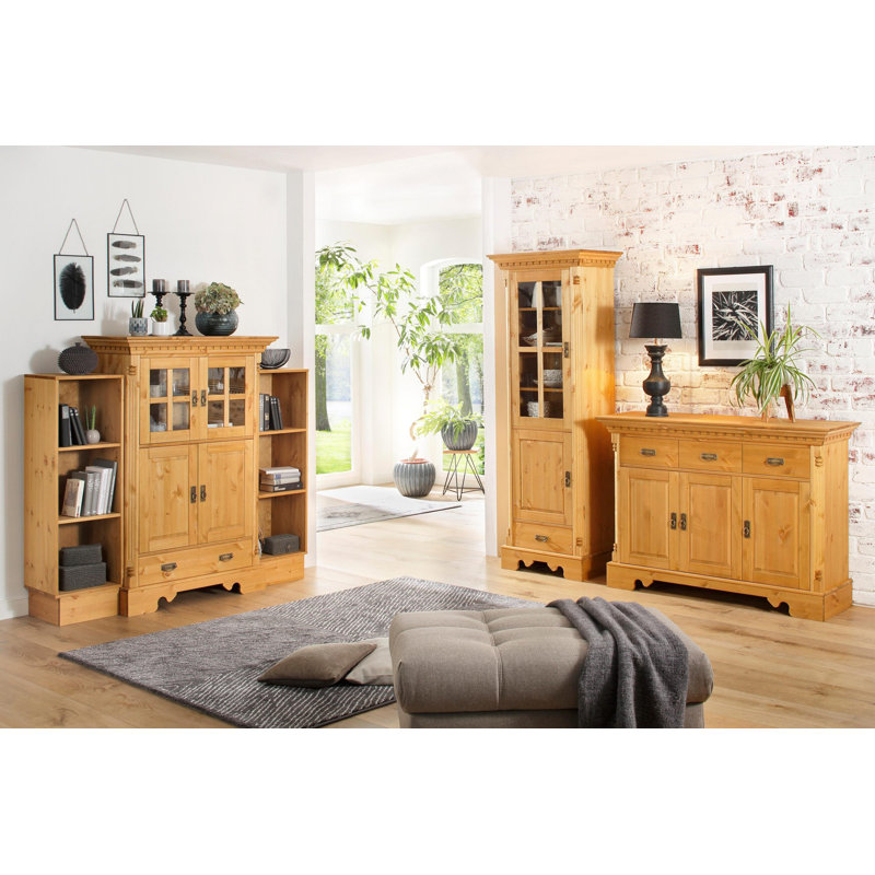 40cm W Solid Wood Height -Adjustable Shelving Unit, Brown