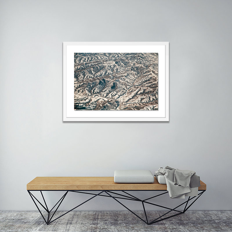 Earth III Print by Jakob Wagner, White, 34" H x 48" W x 2.5" D