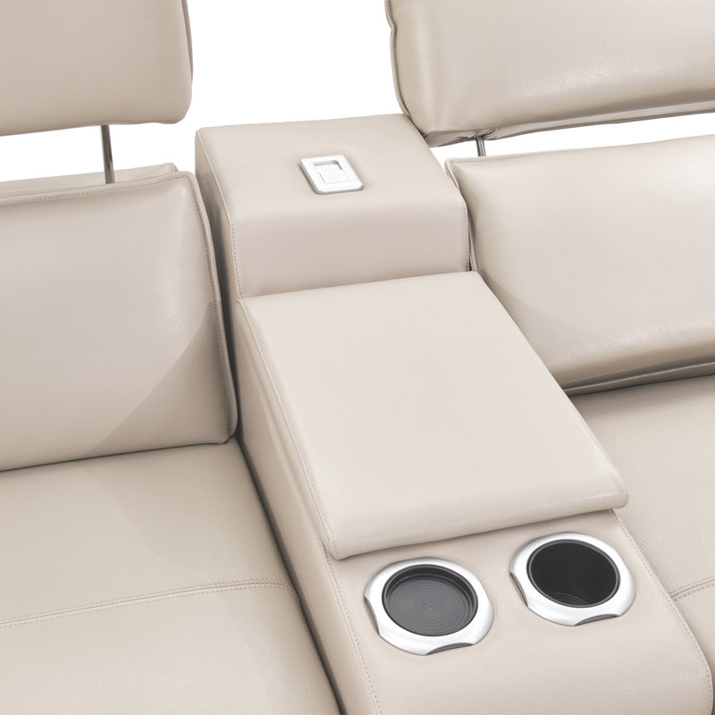Mia Bella 78'' Recessed Arm Reclining Loveseat, Light Gray
