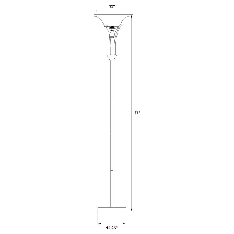 Calaver 71'' Brushed Steel Torchiere Floor Lamp