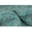 Tapis bleu sarcelle en laine noué à la main de conception unique 6 pi 8 po x 9 pi 11 po New Age