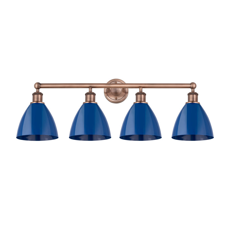 Alquin 4 - Light Dimmable Vanity Light, Blue, Antique Copper