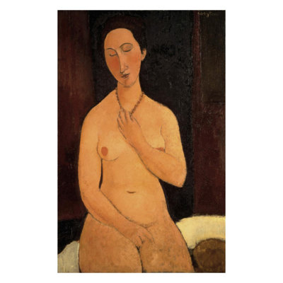 Nu assis avec collier par Amedeo Modigliani - Estampe numérique