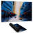 Blue asymmetrical street - 14.00"x24.25" Desk mat