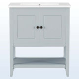 Modern and Simple Bathroom Vanity with Open Style Shelf & Door Shelf