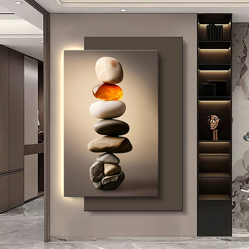 Arrangement de pierre: entrée avec décorations murales lumineuses, H 39,37 po x l 27,56 po x P 1,57 po