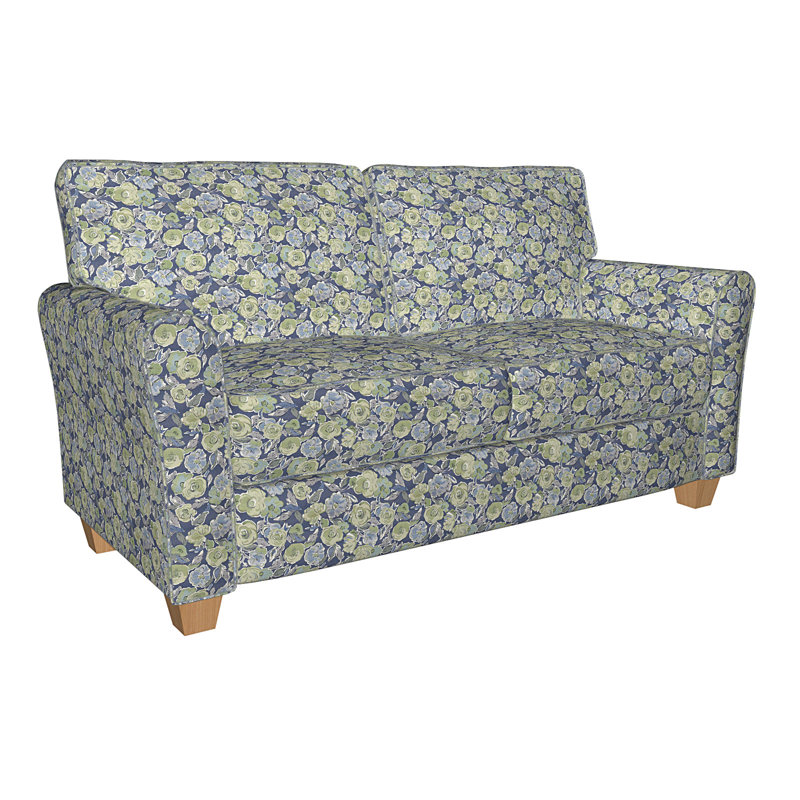 Tissu floral, Bleu / Vert
