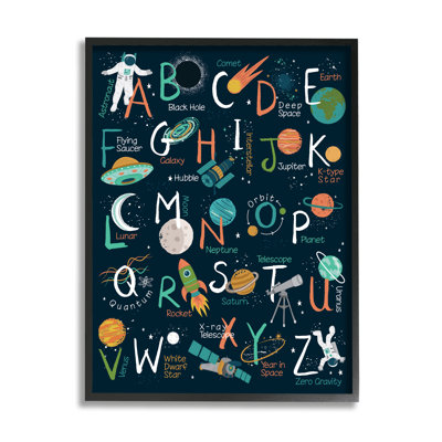 Starry Space Alphabet Fantasy Constellations UFO ABC's - Art textuel