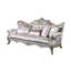 Canapé Kerra en velours de coton beige de 97 po avec coussins décoratifs Kerra