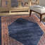 Tapis floral bleu marine / rouge rouille-26049413