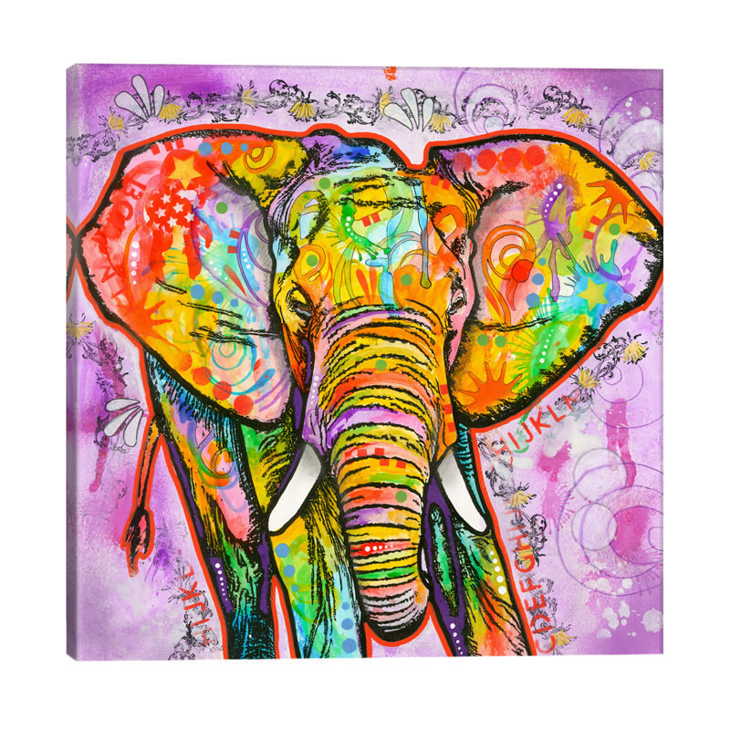 Elephant by Dean Russo - Print on Canvas, 45.72 cm H x 45.72 cm W x 1.91 cm D, Wrapped Canvas