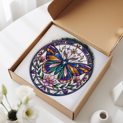 Panneau de vitrail en verre coloré, 7,8 heures
