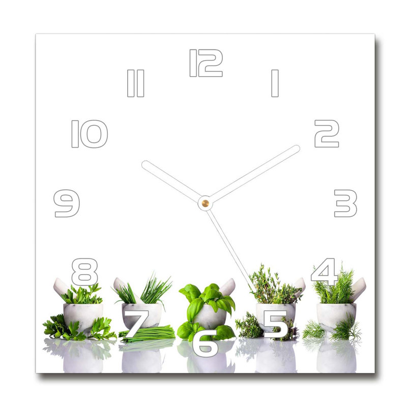 Heger Glass Wall Clock, White/Green