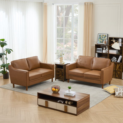 Causeuse de salon en similicuir Christofor (ensemble de 2)