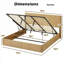 Lit plateforme pour petites chambres et appartements, lit de rangement à levage hydraulique très grand avec panneau de fibres à densité moyenne et fabrication en fer-129467614-129467617