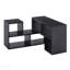 Meuble télé modulaire ajustable, console de rangement ouverte noire, centre multimédia moderne avec plusieurs compartiments, étagère multimédia combinable à volonté, pour salon, chambre