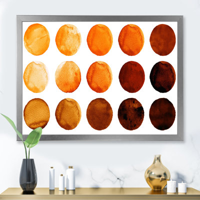 Neuf cercles dans des tons d'orange et de brun II - reproduction sur toile