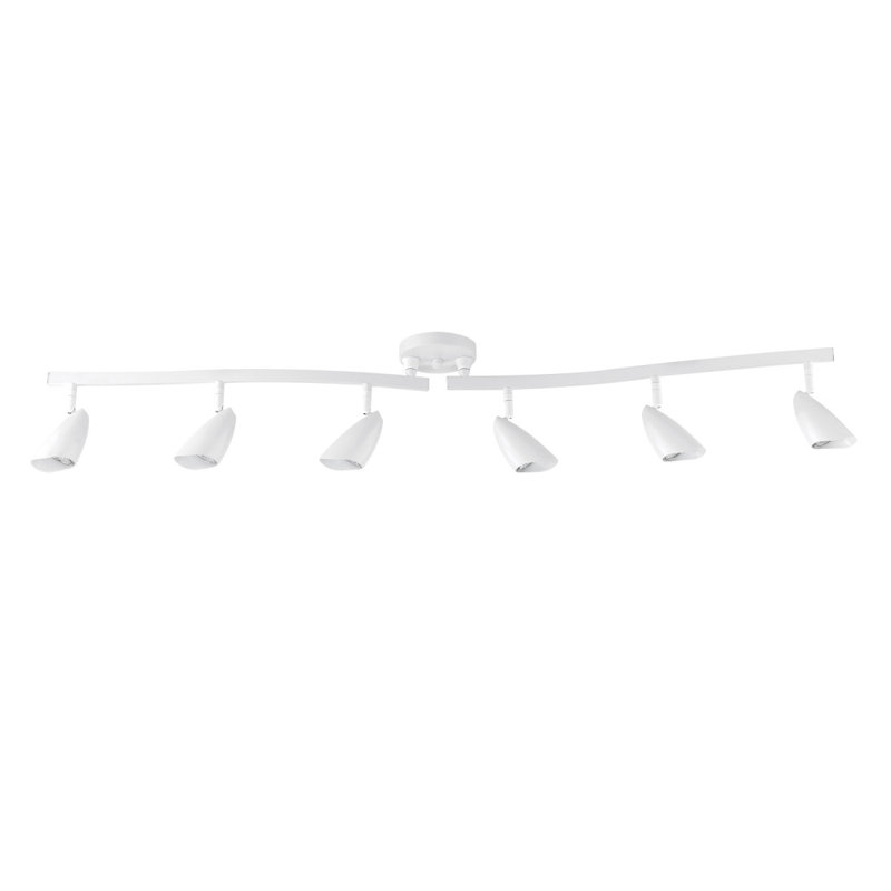 Ensemble de rail d'éclairage 6 lumières Grayson, Blanc mat